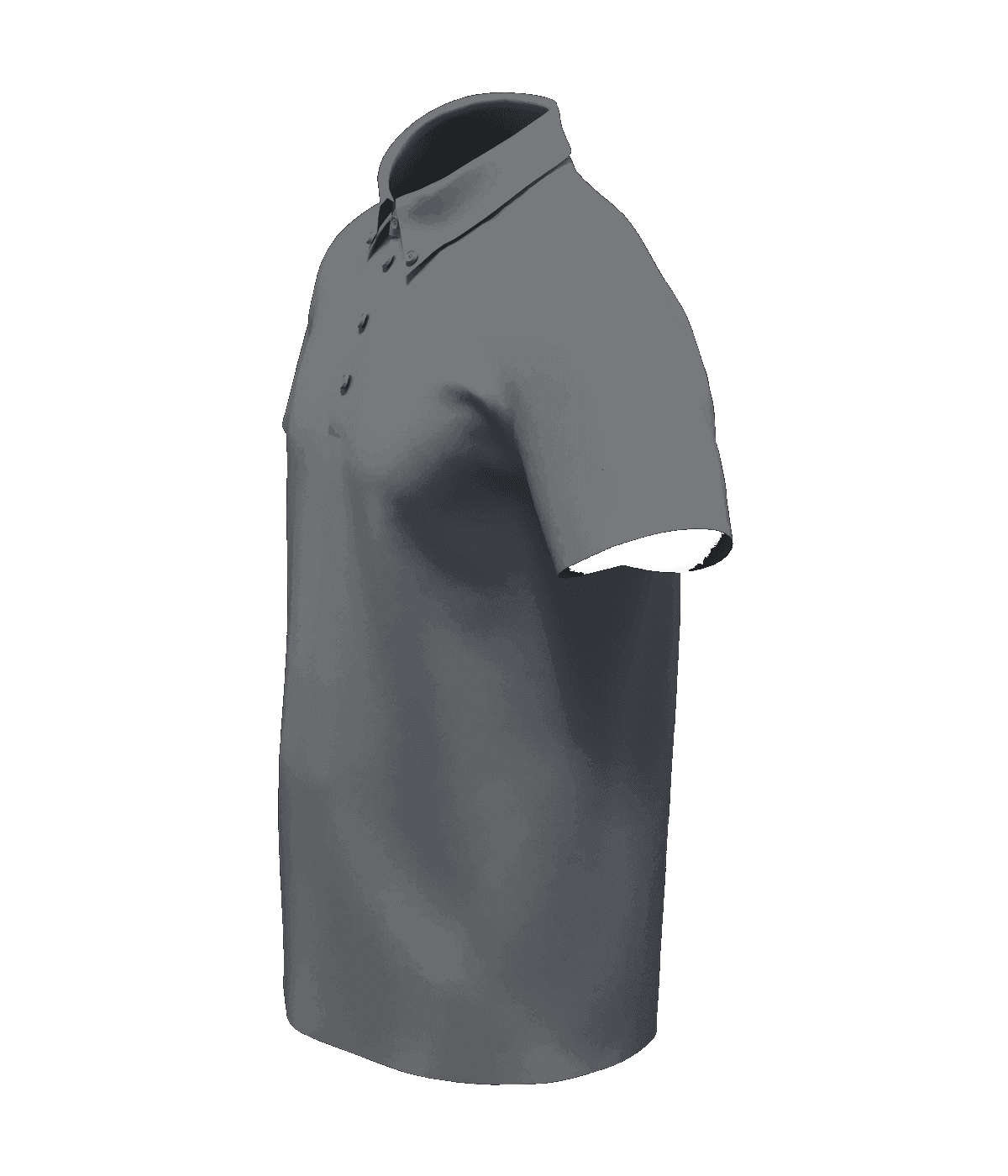KVAI Premium Polo — Charcoal Side