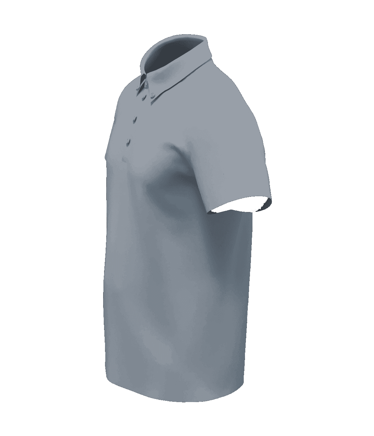 KVAI Refined Polo — Slate Grey Side